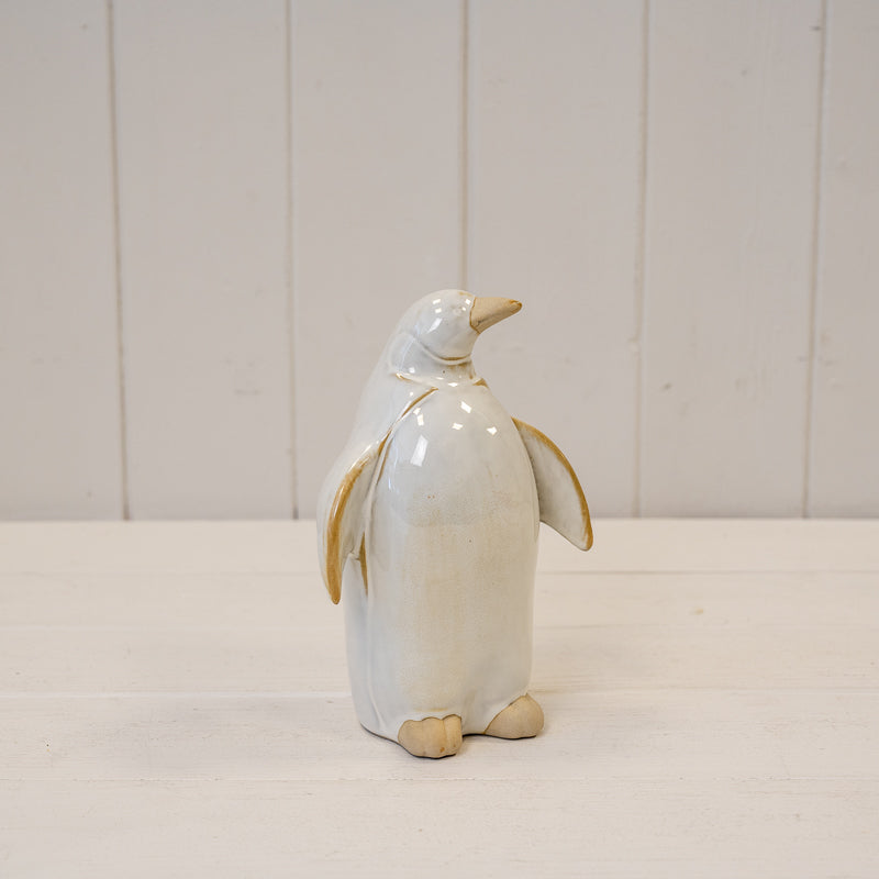 Stone Glazed Ceramic Penguin Ornament
