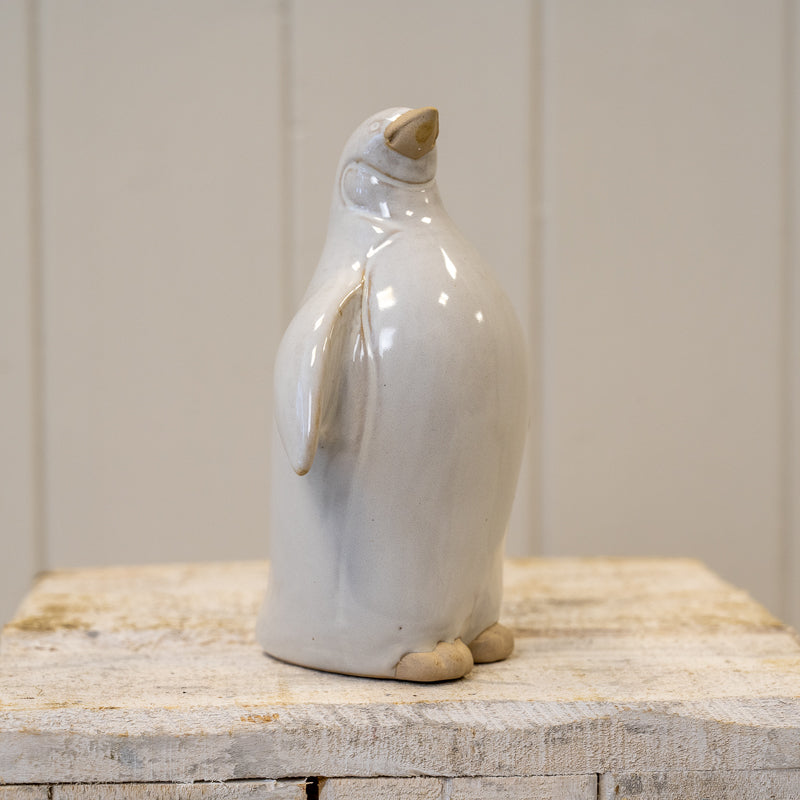 Stone Glazed Ceramic Penguin Ornament