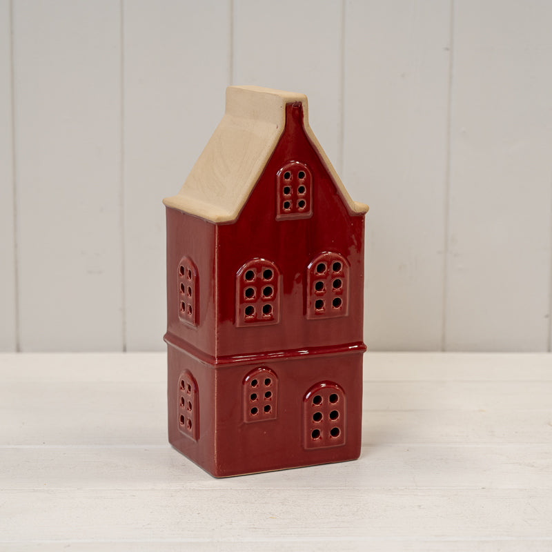 Red Ceramic LED Townhouse With Sand Roof