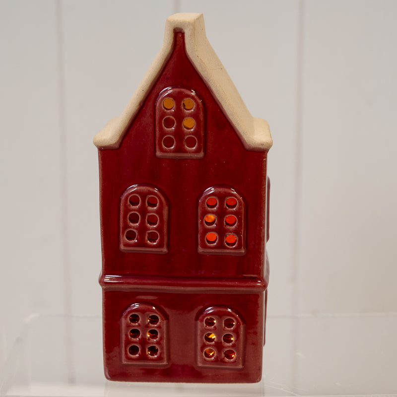 Red Ceramic LED Townhouse With Sand Roof