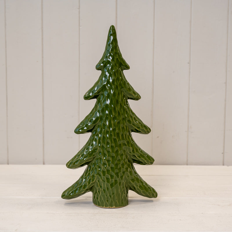 Dimpled Green Ceramic Christmas Tree Ornament