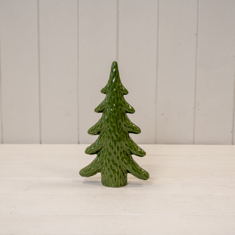 Dimpled Green Ceramic Christmas Tree Ornament