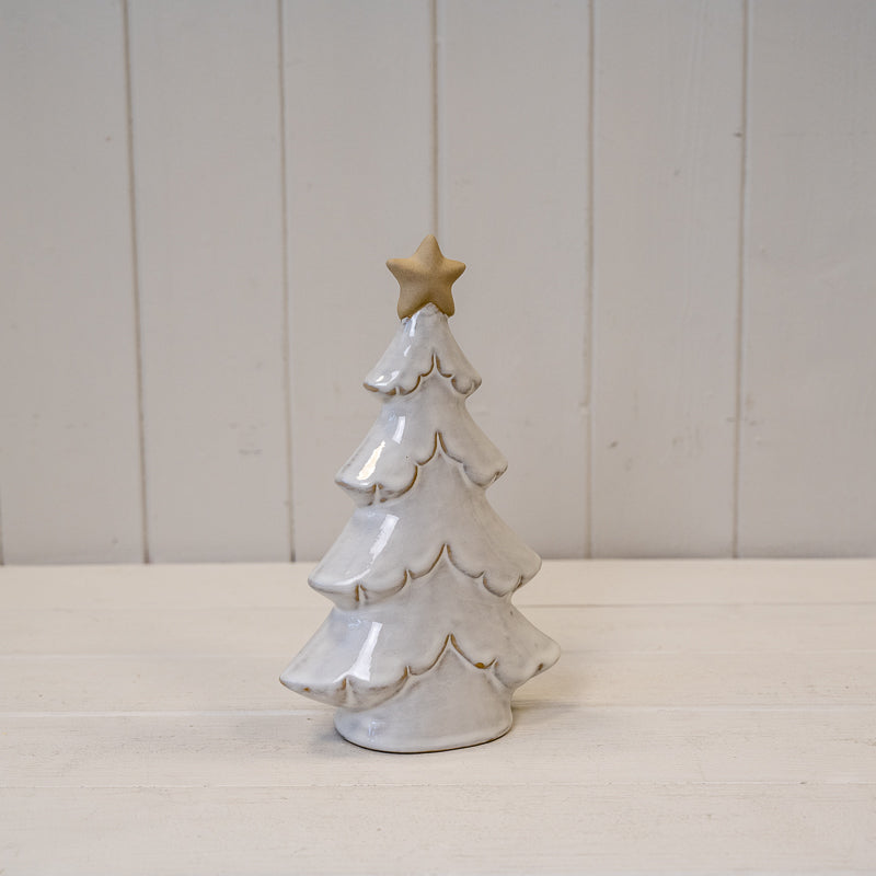 Stone Glazed Ceramic Christmas Tree With Star