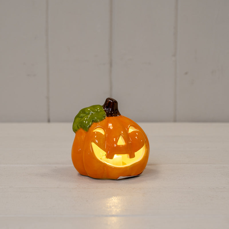 Orange Ceramic Pumpkin With LED