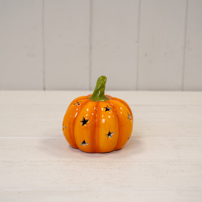 Orange Ceramic Pumpkin With Led