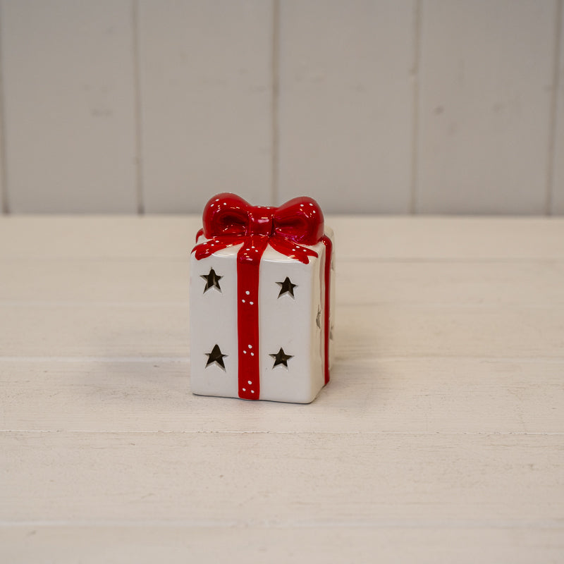 White/Red Ceramic Present With LED