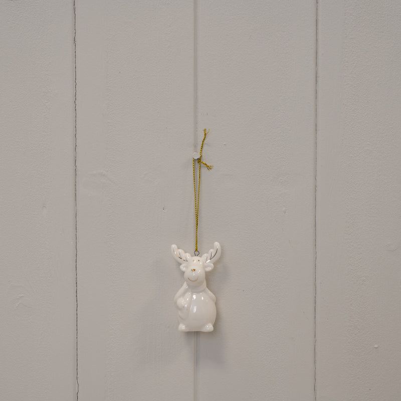 White Ceramic Hanging Reindeer