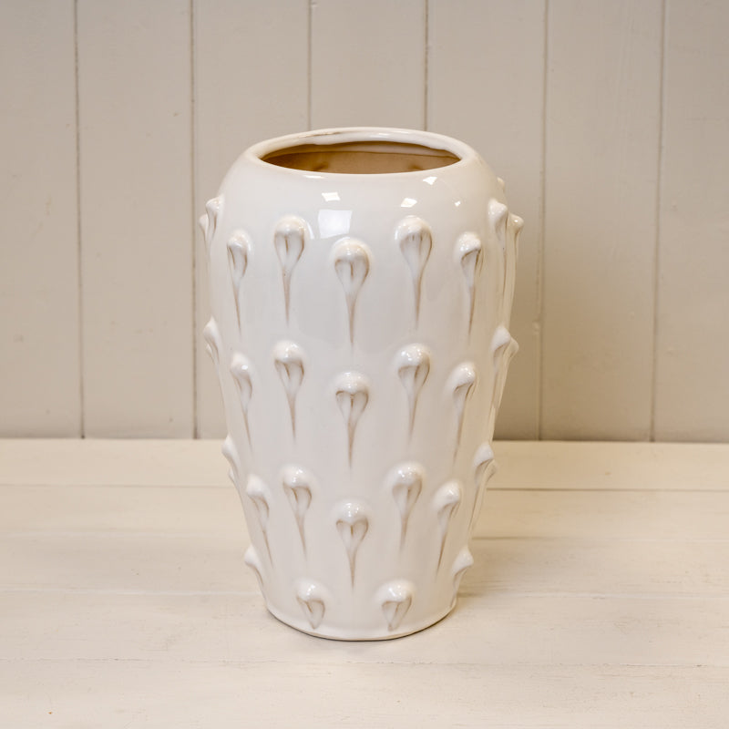 Cream Ceramic Bobble Vase