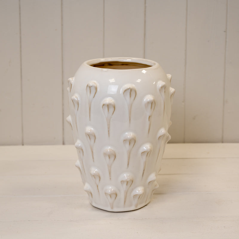 Cream Ceramic Bobble Vase