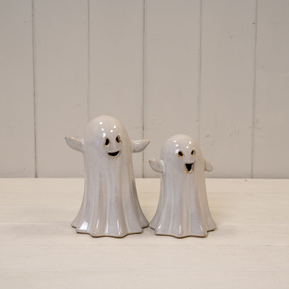 Stone Glazed Ghost Ornament LED