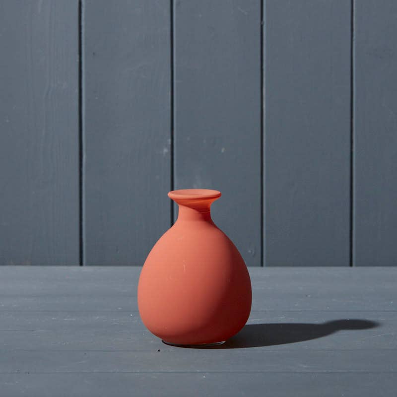 Matt Rose Glass Bud Vase