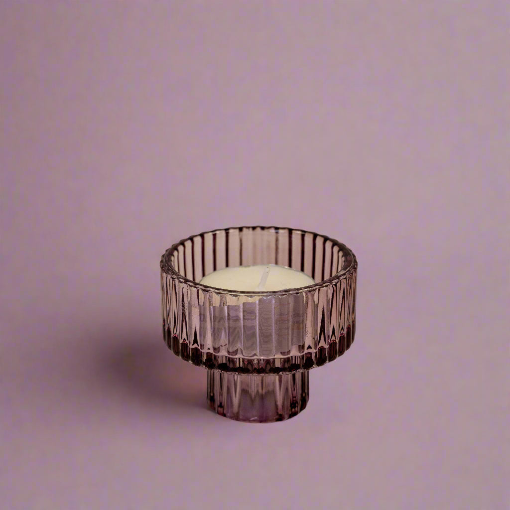 Amethyst Glass Candle Holder