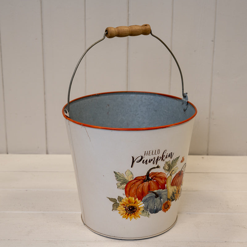 'Hello Pumpkin' Zinc Buckets
