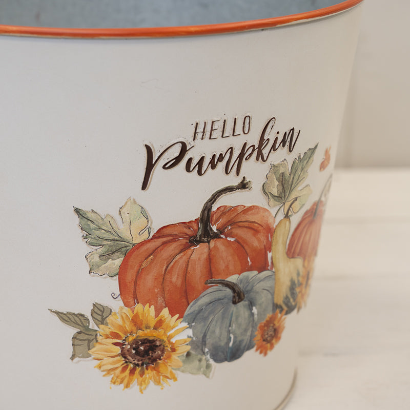 'Hello Pumpkin' Zinc Buckets