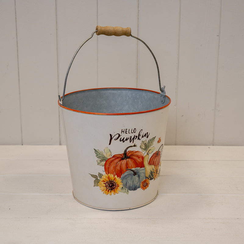 'Hello Pumpkin' Zinc Buckets