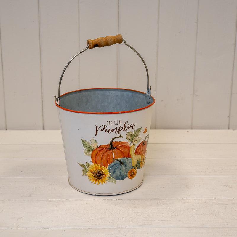 'Hello Pumpkin' Zinc Buckets