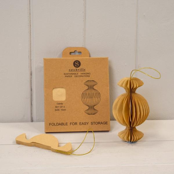 Set of 3 Caramel Candy Baubles