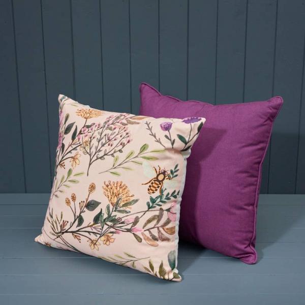 Handmade Cotton Purple Cushion