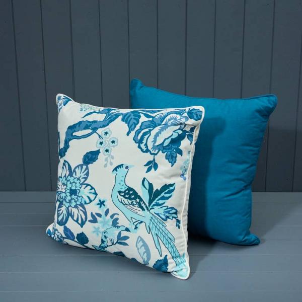 Handmade Cotton Teal Cushion