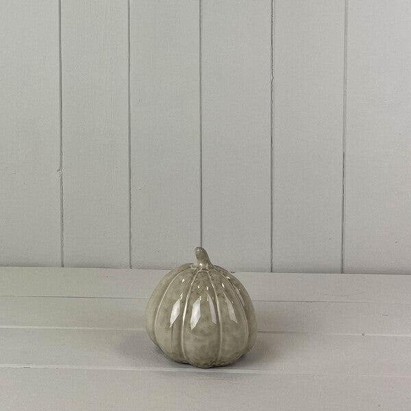 Beige Mottle Ceramic Pumpkin Decoration