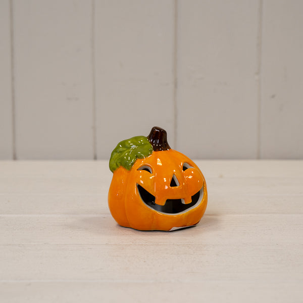 Orange Ceramic Pumpkin With LED