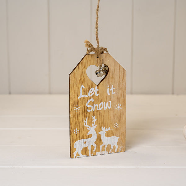 Set of Two Hanging Wooden Christmas Signs