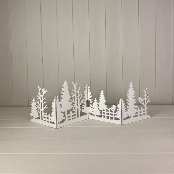 White Wooden Christmas Scene Display
