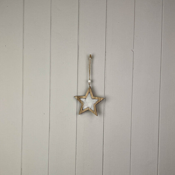 Furry Wooden Hanging Star
