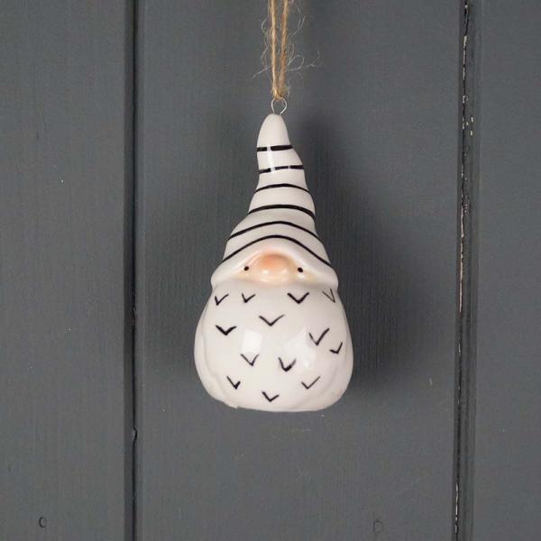 Black and White Ceramic Santa