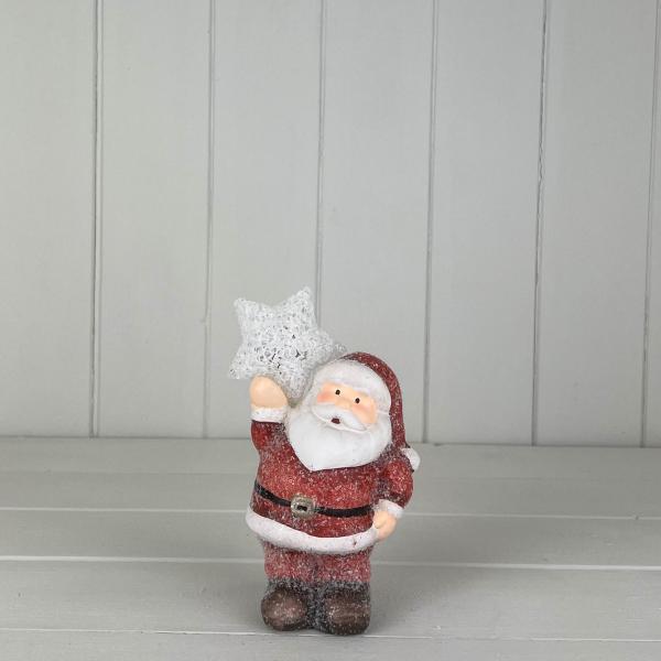 Santa With Light Up Star to the Left