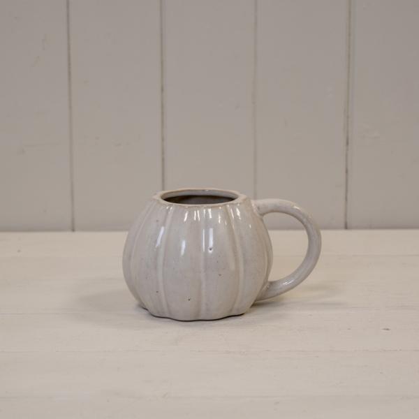 White Ceramic Pumpkin Cup