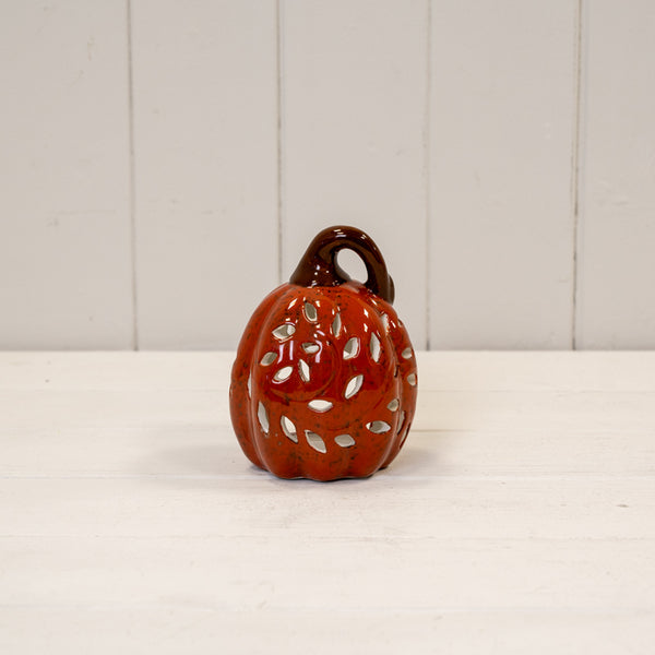 Orange Ceramic Pumpkin Tealight