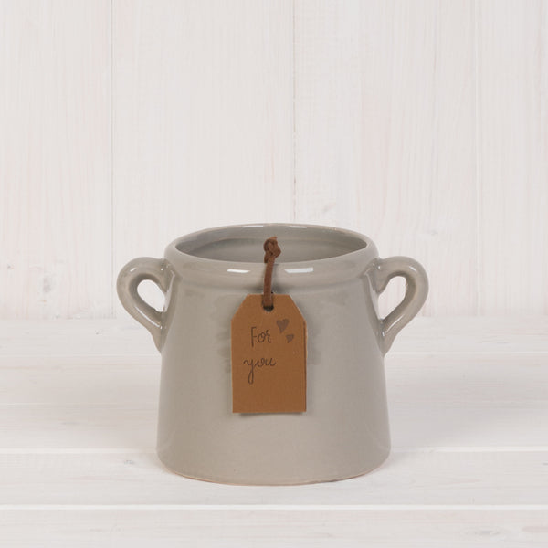 Grey "For You" Pot