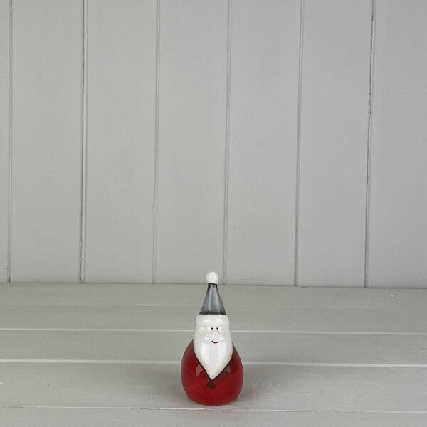 Ceramic Santa with Red Body Grey Hat
