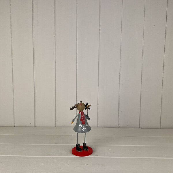 Tall Metal Reindeer Figurine