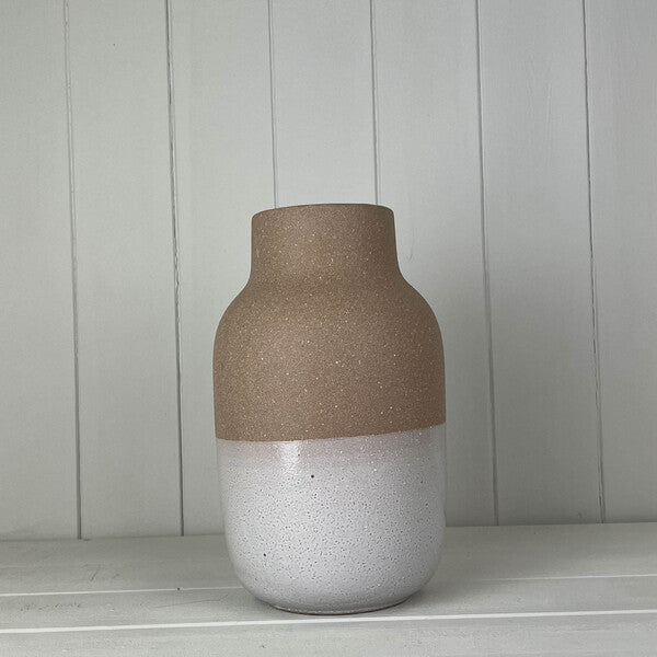 Textured Taupe Ceramic Vase