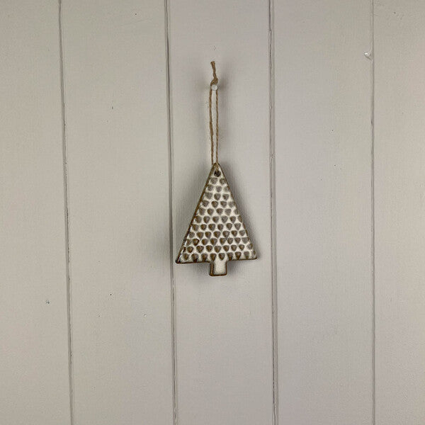 Beige Mottle Ceramic Hanging Tree Decoration