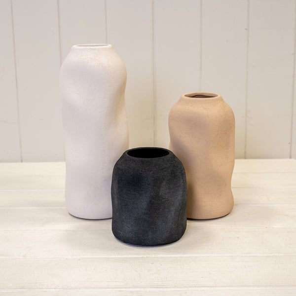 Grey Textured Sculptured Vase