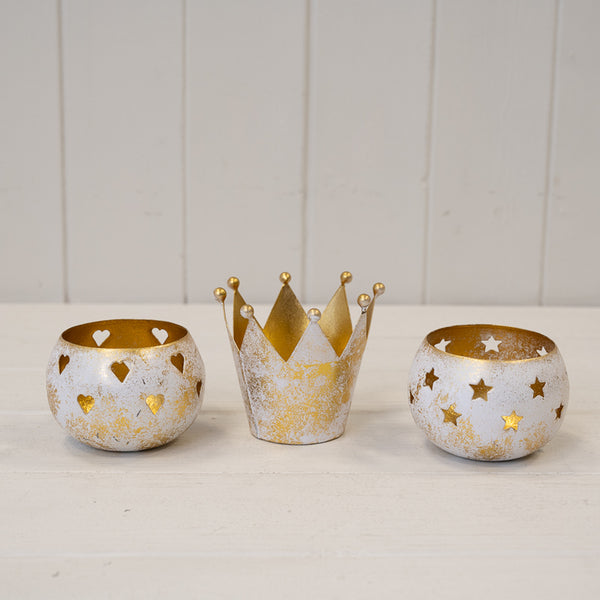 Antique Gold Crown Tealight