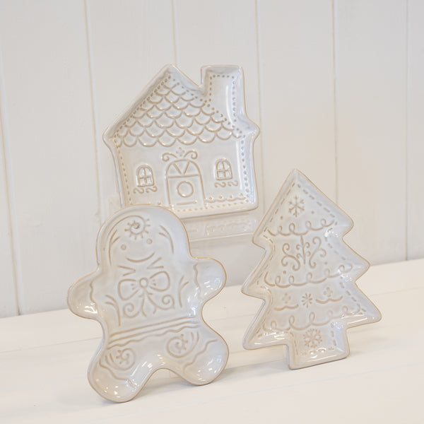 Ceramic Natural Gingerbread Man Plate