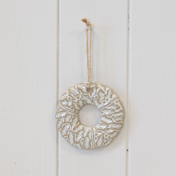 Ceramic Natural Hanging Wreath