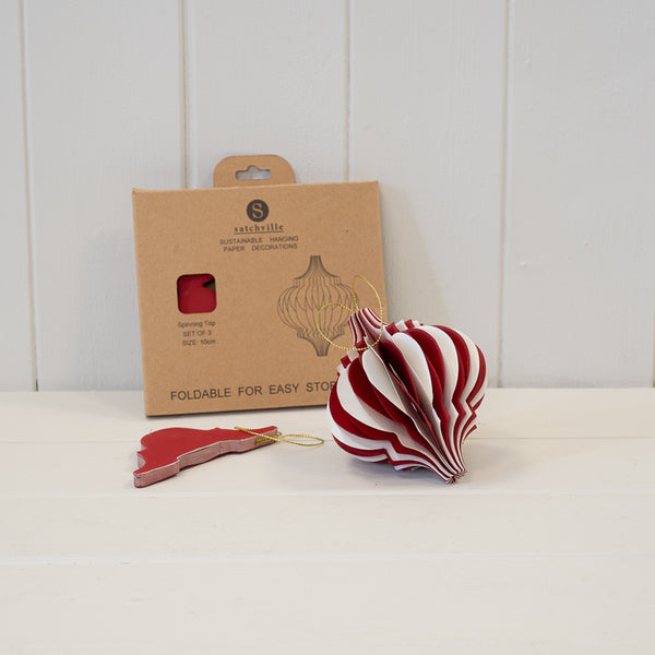Red and White Candy Stripe Bauble
