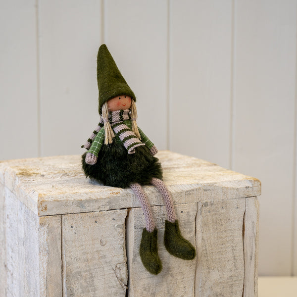 Fabric Sitting Girl in Green