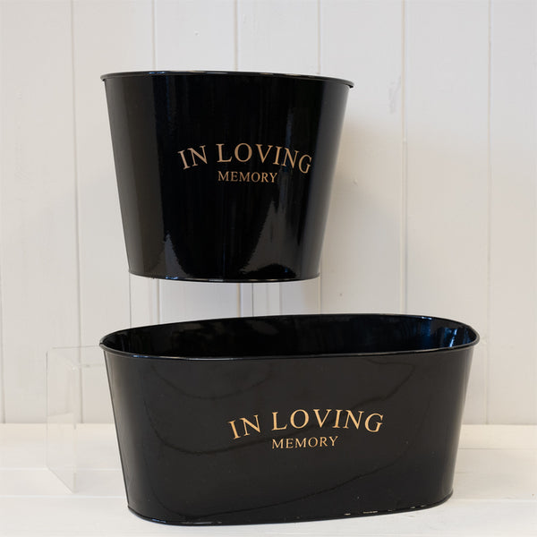 Black Zinc Memorial Planter
