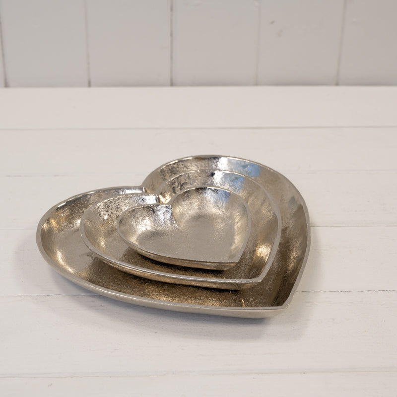 Silver Heart Shape Plate