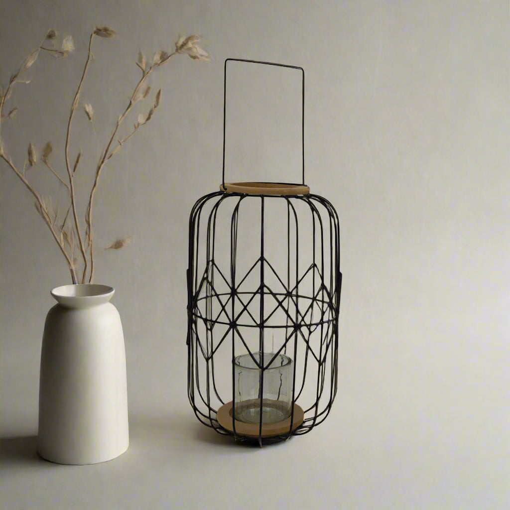 Black Wire Cage Lantern