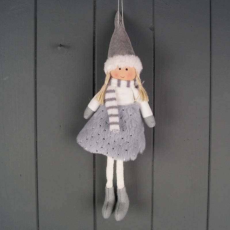 Hanging Doll With Shiny Polka Dot Skirt