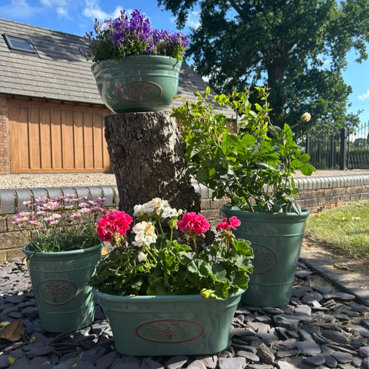 Green Round Love Heart Tree Planters