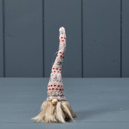 Fabric Wonky Gonk With White, Grey And Red Hat