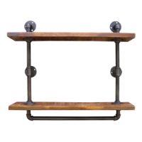 Industrial Pipe Wall Shelf With 2 Shelves
